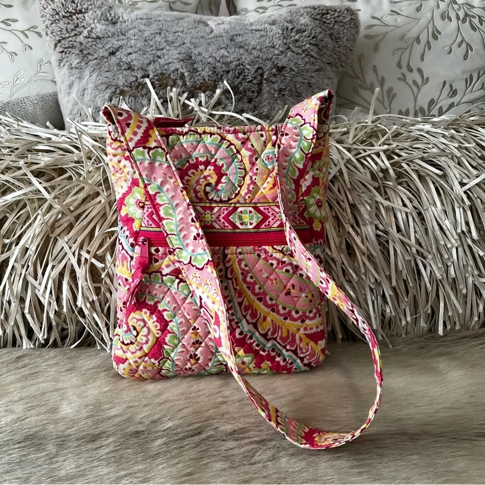 VERA BRADLEY Capri Melon 2007 Zipper Hipster Crossbody 2012 Pink Green Y2K USA